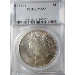 1923D Peace $ PCGS63