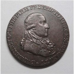 1795 WASH- GRATE 1/2 PENNY TOKEN AU-58