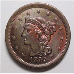 1855 LARGE CENT MS-64 RB