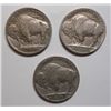 Image 2 : 3 EARLY P MINT BUFFALO NICKELS 1913 T1 XF, 1915 VF, 1918 VF/XF