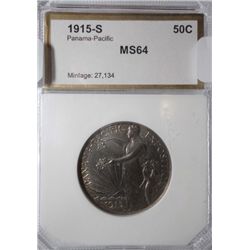 1915-S PAN PAC COMMEMORATIVE HALF PCI MS-64