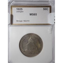 1925 LEXINGTON COMMEMORATIVE HALF PCI MS-65