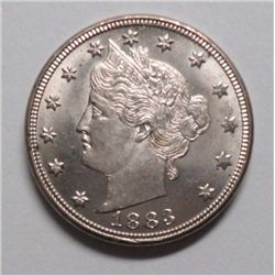 1883 NO CENTS LIBERTY NICKEL MS-65