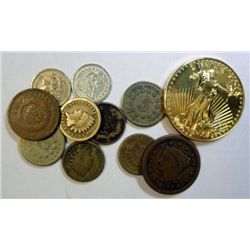 TYPE coins:1857 FE ct  G-3  1863 ct G-1847 ct VG-1864 2 ct VG