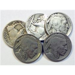 5  1926S Buffalo nickels  4  VG --1   1/2 horn Fine