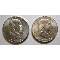 2-1954-S FRANKLIN HALVES GEM BU