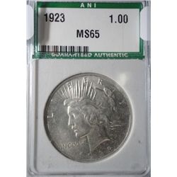 1923 PEACE DOLLAR ANI MS-65