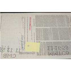 United Artists Theatre Circuit Inc. Stock Certificate W/Bio of Lee Shubert Dated 1957 {Est. 165-300}