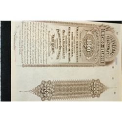 Cleveland, Cincinnati, Chicago and St. Louis Railway Co. Stock Certificate {Est. 60-150}