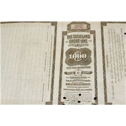 The Cleveland Short Line Railway Co. Stock Certificate {Est. 80-200}