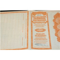 The Delaware, Lackawanna and Western Railroad Co. Stock Certificate Dated 1985 {Est. 25-150}