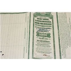 The New York, Lackawanna and Western Railway Co. Stock Certificate {Est. 25-150}