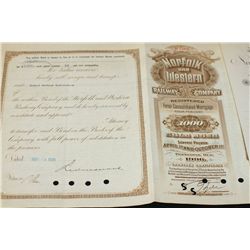 Norfolk and Western Railway Co. Stock Certificate {Est. 25-150}