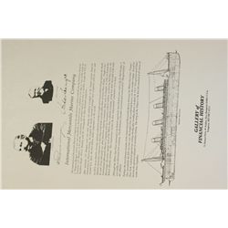 S.S. Titanic Print W/Print about J. Pierpont Morgan & Andrew Carnegie {Est. 50-150}