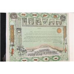 The Bull & Bear Gold Mining Co. Land Deed Certificate {Est. 115-215}