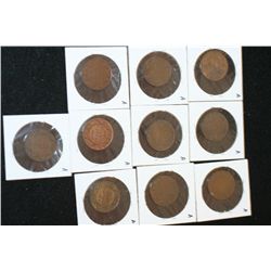 Canada One Cent, Various Dates & Conditions, Lot of 10