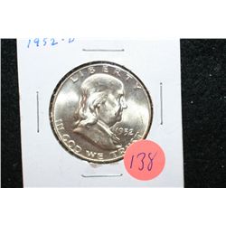 1952-D Ben Franklin Half Dollar