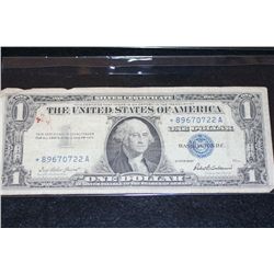 1957 US Silver Certificate $1, Blue Seal, Star Note