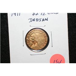 1911 Indian Chief $2 1/2 Gold Coin, Repaired