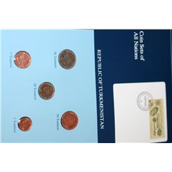 Republic of Turkmenistan; Coin Sets of All Nations W/Stamp Dated 1994