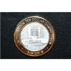 Binion's Gambling Hall & Casino Limited Edition Two-Tone $10 Gaming Token, .999 Fine