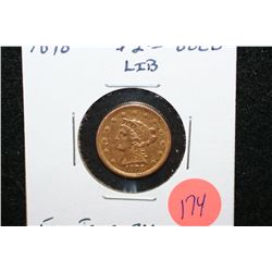 1878 Liberty $2 1/2 Gold Coin, Removed from Jewelry