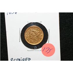 1856 Liberty $2 1/2 Gold Coin, Repaired