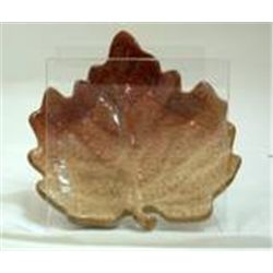 Autumn Settings Stoneware Leaf Dish  by Russ New In Box  Brown
