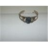 Image 1 : Bangle Bracelet 2 1/2" side to side Natural Black Speckled Stone is 1"  Oval