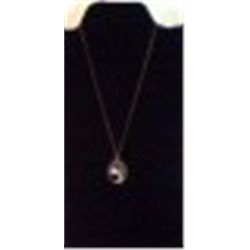 20" Vintage Silver Color Necklace With Intricate 1" Pendant Marked "208"