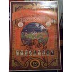 VINTAGE 1969 PRINT MEMORIALIZING BASEBALL'S CENTENNIAL 1869 - 1969 20.5" X  28.5"