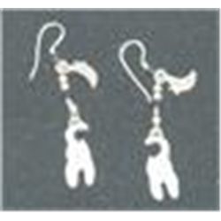 Sterling Silver Vintage/Antique Cat & Moon Dangle Earings