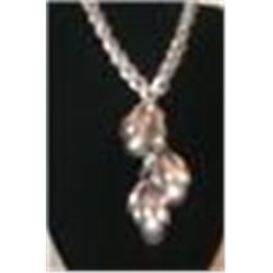 Vintage Napier Necklace Very Heavy 16" Chain with 3"  3 Acorns Pendant. Awesome  Signed 130 grams