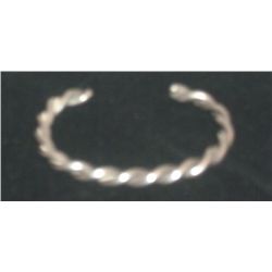 Vintage Native American Cuff Bracelet Silver Twisted Style  2 3/8" X 1/4"
