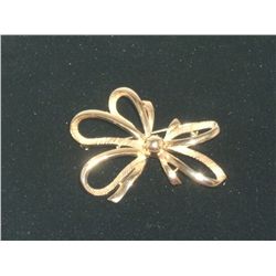 Vintage/Antique Goldtone Bow Pin 2 1/2"