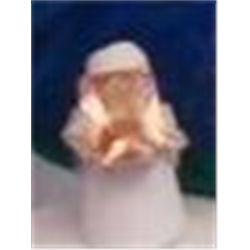 Vintag Silver Color Ring with Large 3/4 x 1/2 Tangerine Color Faceted Stone surrounded by Clear Crys