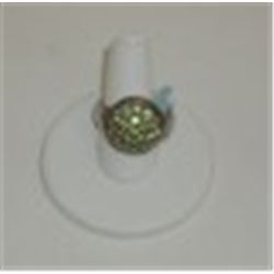 Sterling Silver and Peridot Ring marked 925 Sparkly