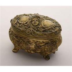 ART NOUVEAU patinated GILT metal jewellery...