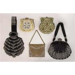 three vintage evening bags The first, rhin...