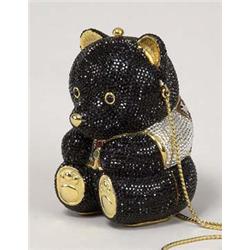 judith leiber black bear minaudiere Gilt m...