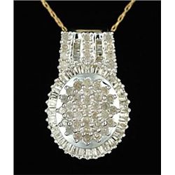 1 Ctw. Diamond Cluster Pendant 10ky