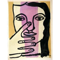 Fernand Leger Pochoir "Tête De Femme"