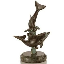 Diving Dolphins Bronze Sculpture