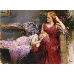 Pino Hand Signed Giclee On Canvas "A Mother's Love"