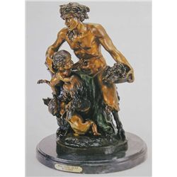 "Male Satyr Group" Bronze Sculpture - Clodion