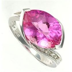 Pink Sapphire & Diamond Ring