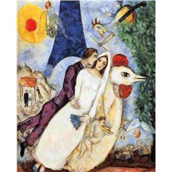 Marc Chagall "Bride & Groom Of Eiffel Tower"