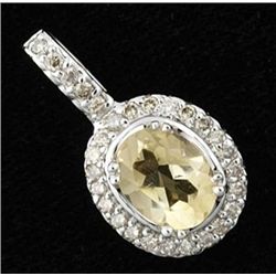 3 Ctw Citrine & Diamond Pendant 10kw