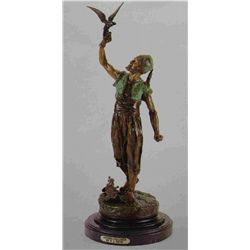  Standing Falconer  Bronze Sculpture - Mene