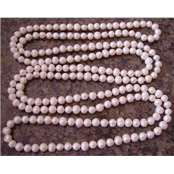 Genuine 40" White Cultured Pearl Necklace